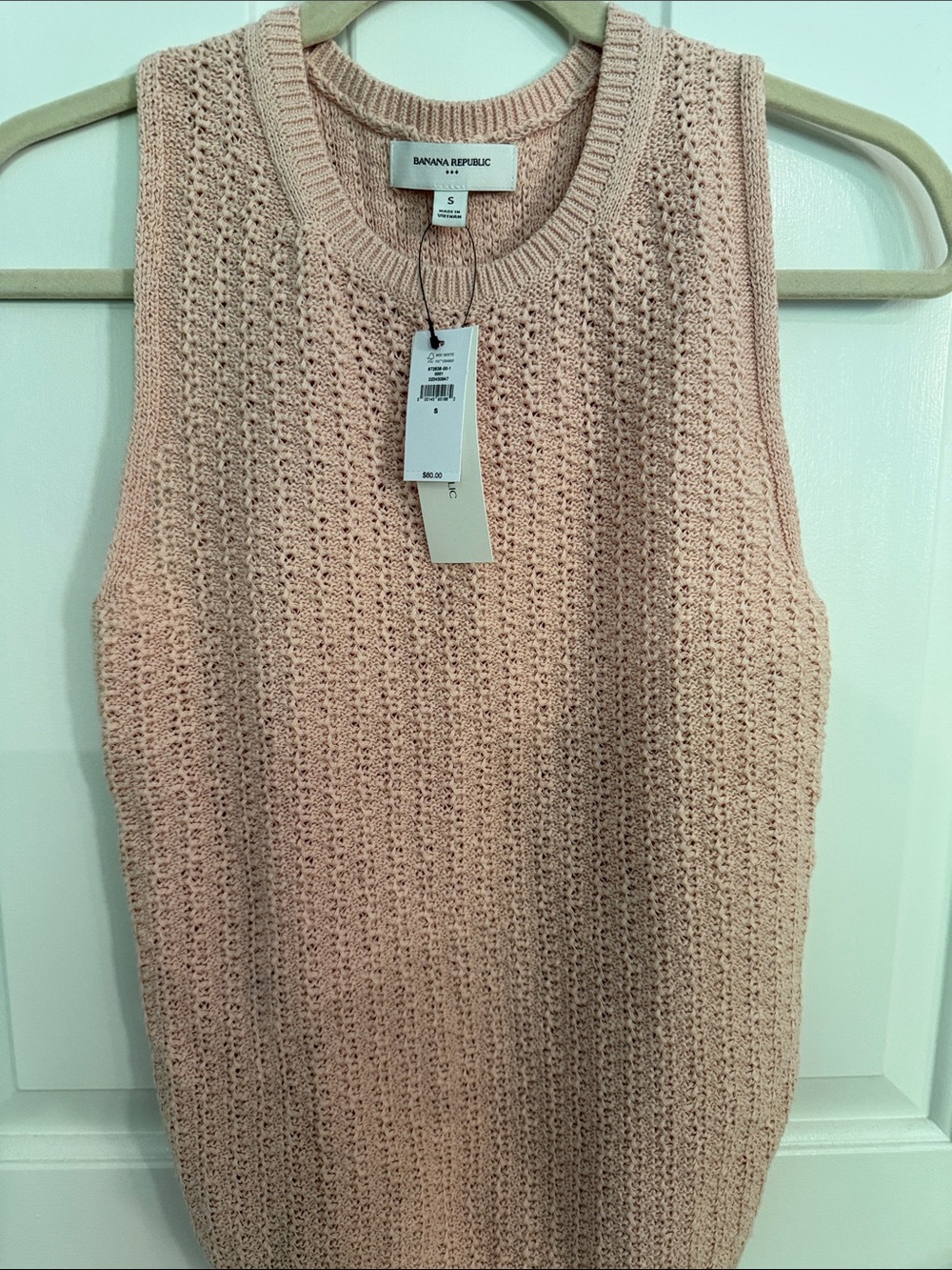 Banana Republic Blush Pink Sleeveless Crewneck Knit Vest